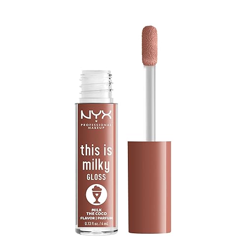 NYX PROFESSIONAL MAKEUP This Is Milky Gloss, brillo de labios con hidratación de 12 horas, vegano, leche de coco (chocolate oscuro)