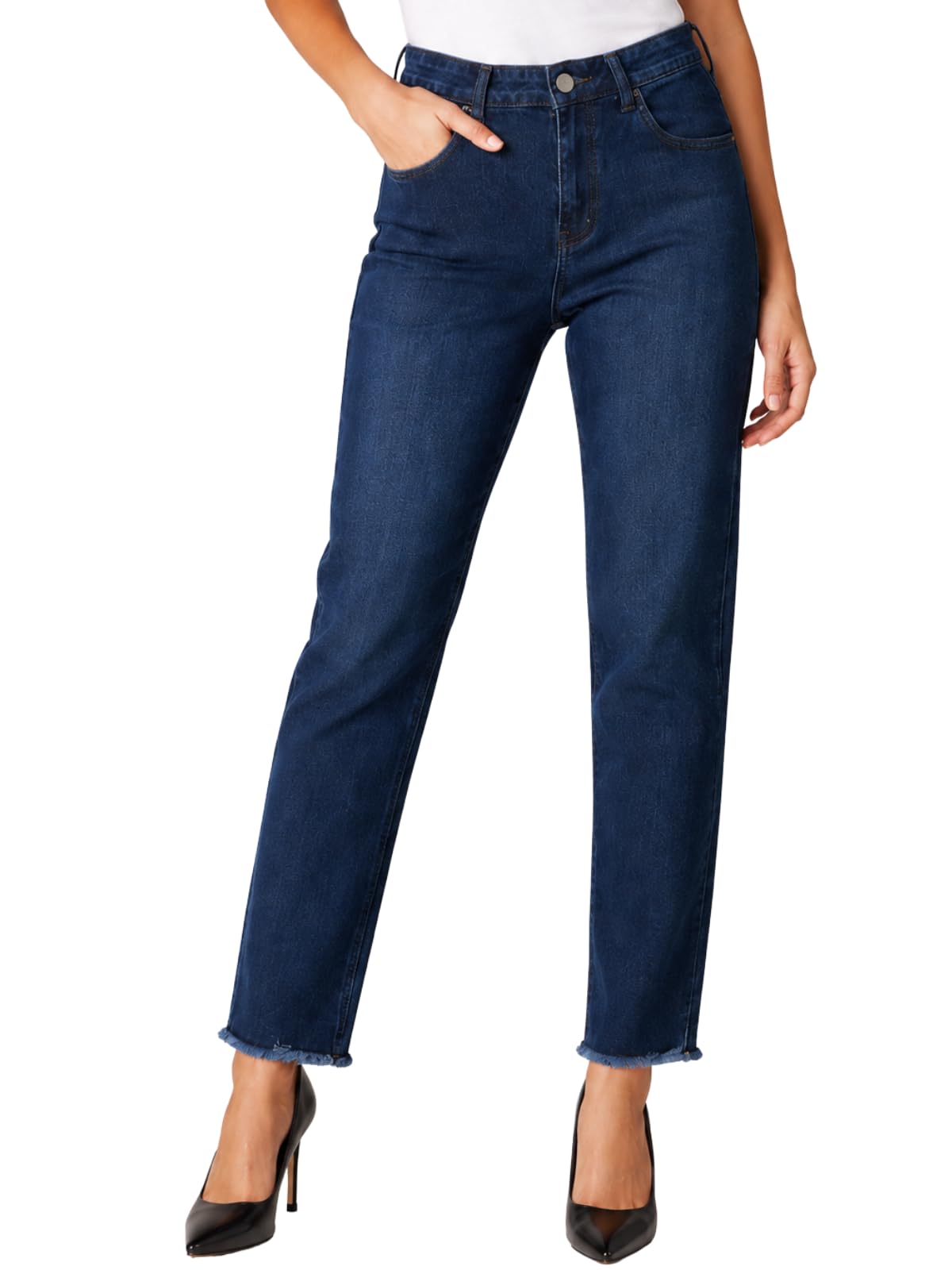 greciilooks Women's Regular Fit High Rise Jeans | Pant | Baggy | High Waist | Bell Bottom Jeans-picture-50