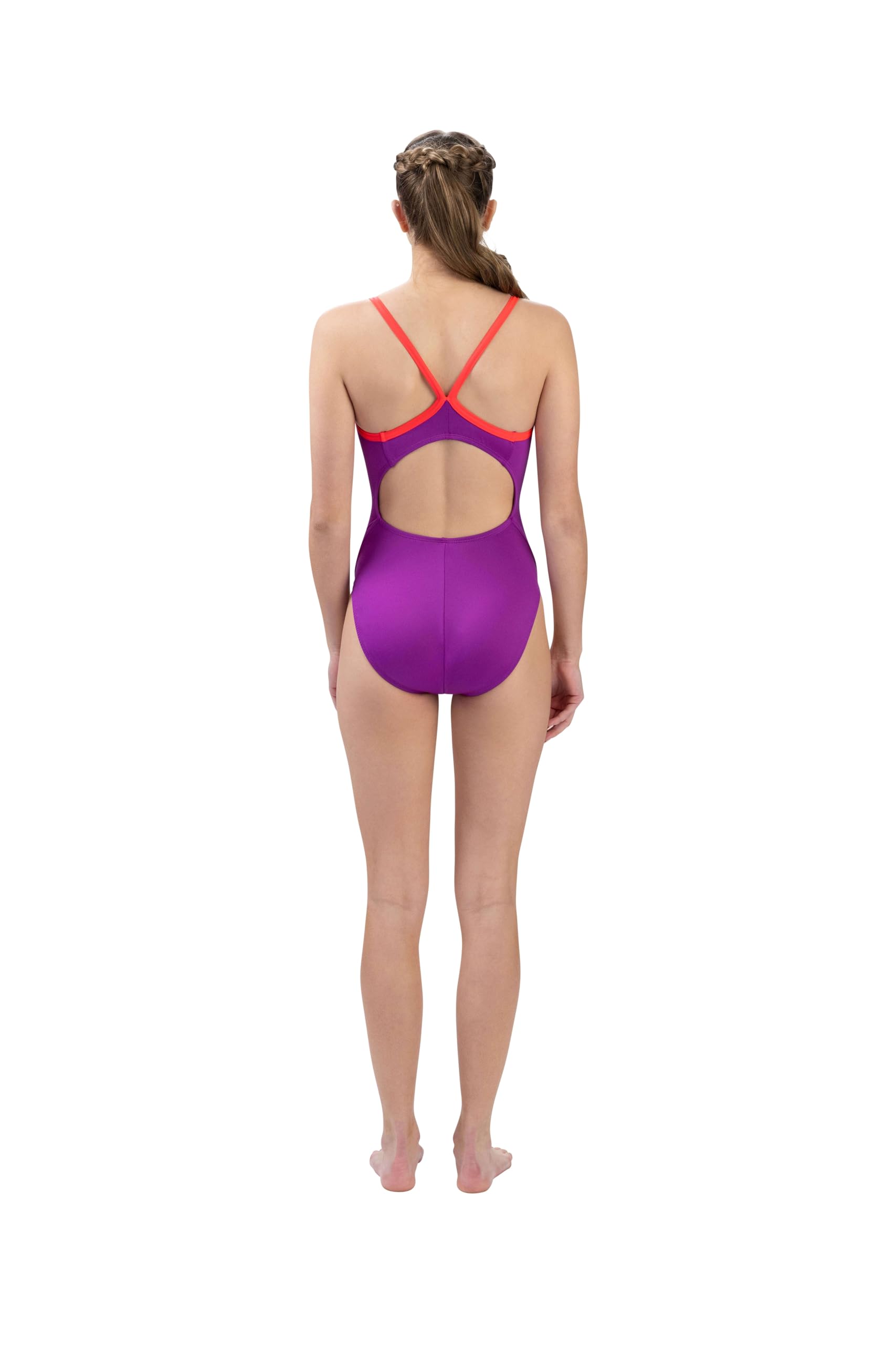 Dolfin Uglies - Costume da bagno intero da donna, con scollo a V, per allenamento, Viola, 28