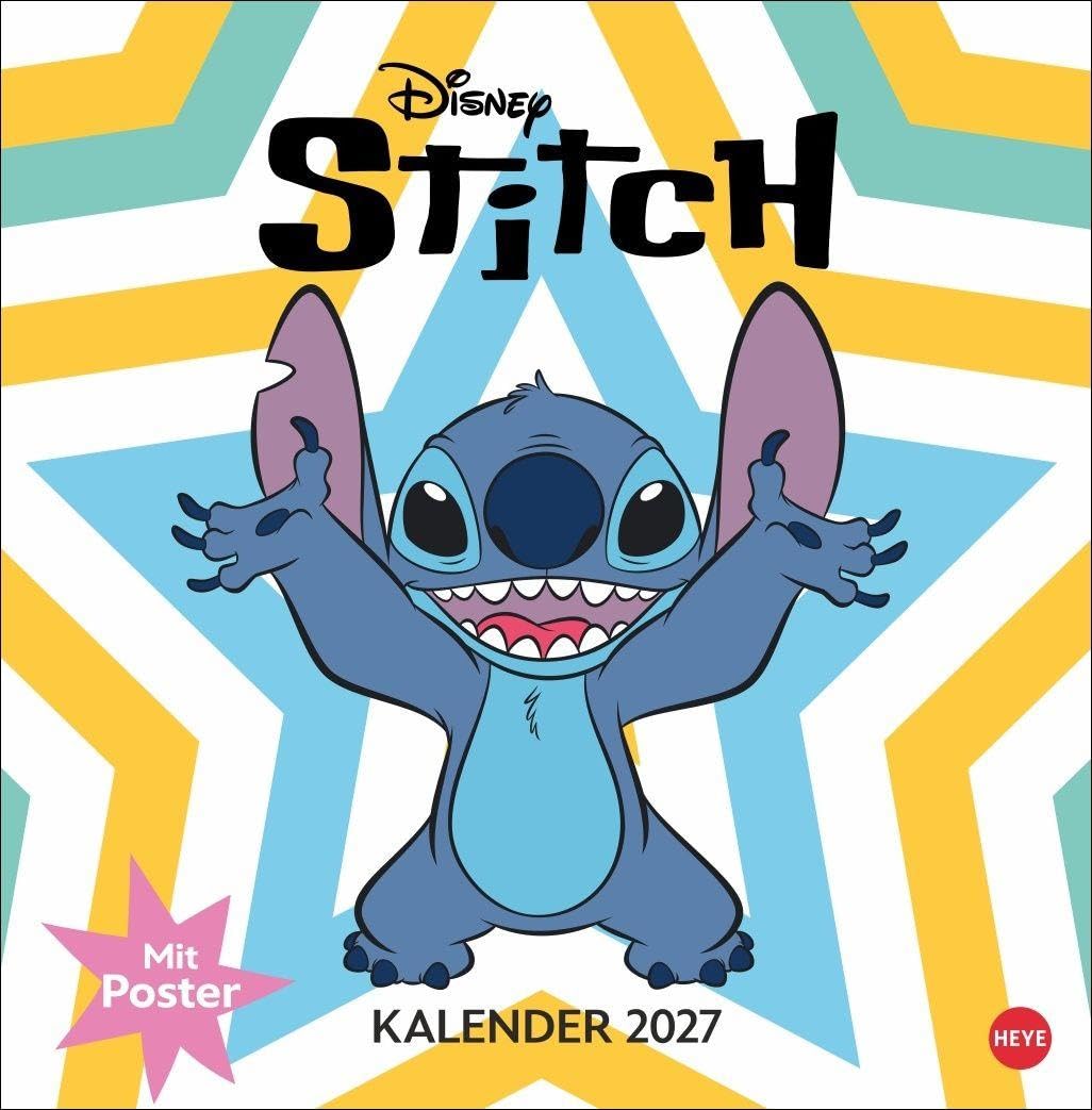 Heye Broschurkalender 2027 Stitch – Tolle Motive für alle Fans des frechen blauen Disney-Helden