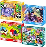 Quokka 60 Puzzles pour enfants de 5 à 8 ans - Ensemble de 4 Puzzles pour les enfants de 4-6-10 ans - Zoo vert - Jouets Eden pour les enfants 5-7 ans - Cadeaux Garçons & Version pour filles II
