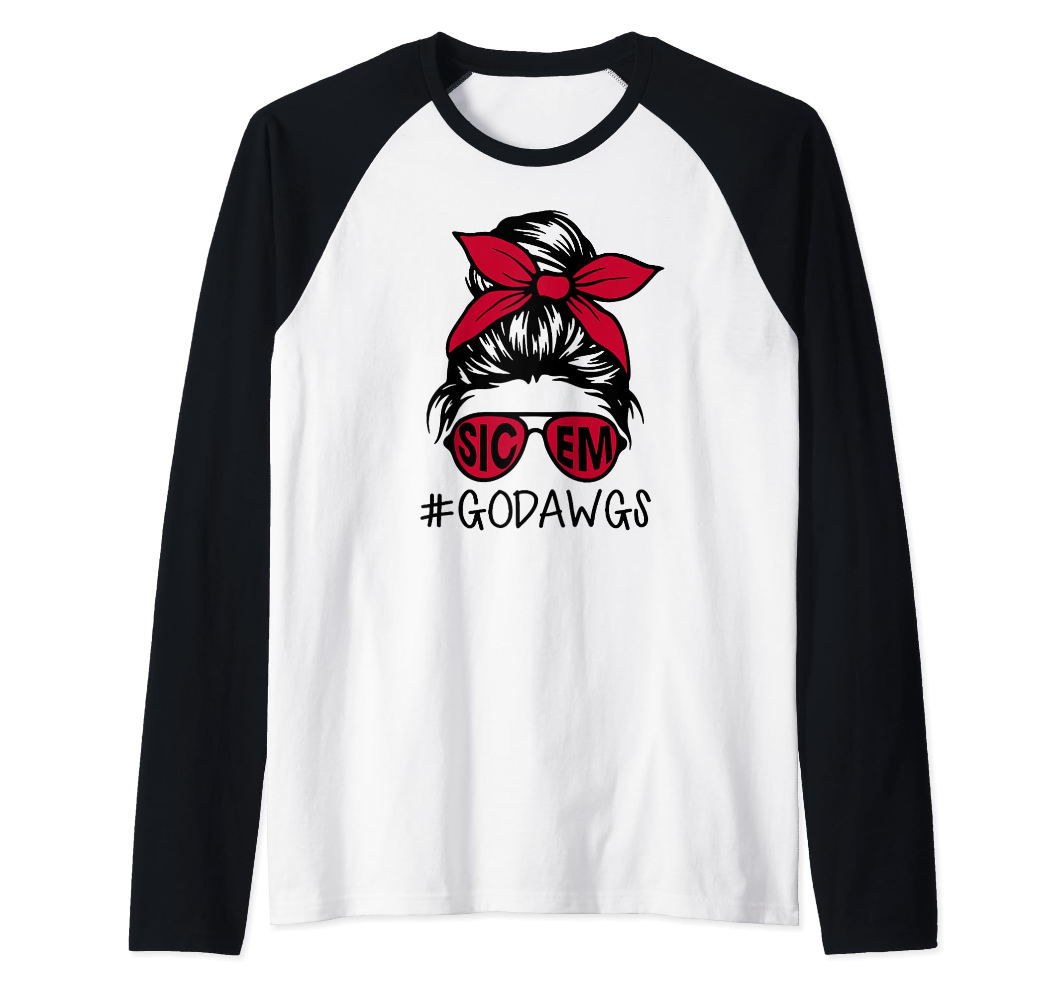 Dawgs Sic Em, Go Dawgs, Sic'Em, Go Bulldog Oufits Raglan Baseball Tee