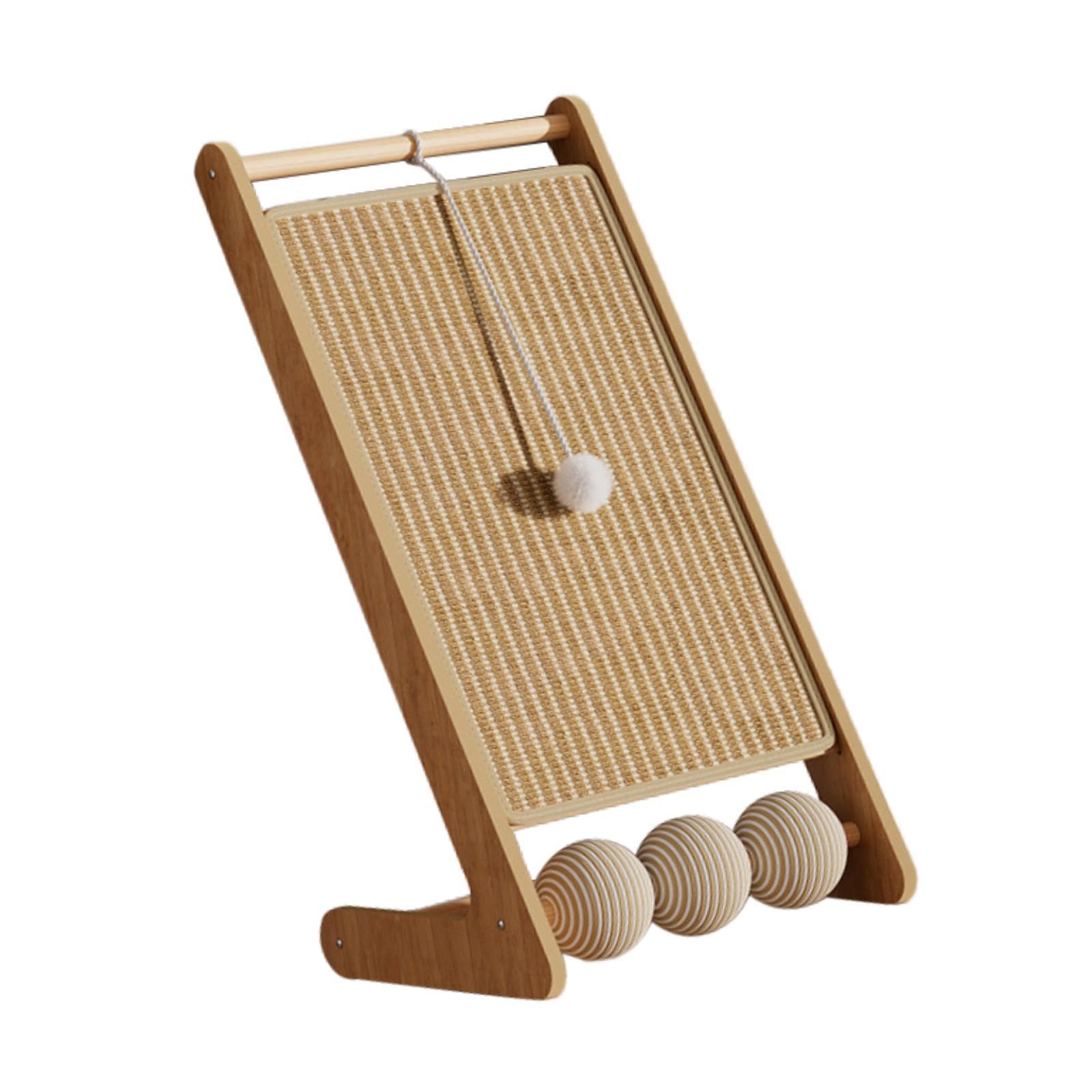 kowaku Griffoir Chat L Tapis Griffoir Chat Plateau Carton Mobilier Lounge Anti-Usure Jouet Interactif Fabriqué Bois Destiné Protection Mobilier Détente Intér, avec Ballon, Tampon de Jute