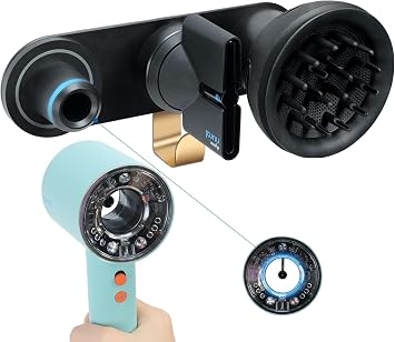 LandHope Hair Dryer Wall Mount Holder Compatible with Dyson Supersonic, Magnetic Hair Dryer Organizer Stand, HD16 Blow Dryer Storage Rack for Diffuser Wide-Tooth Comb Attachments