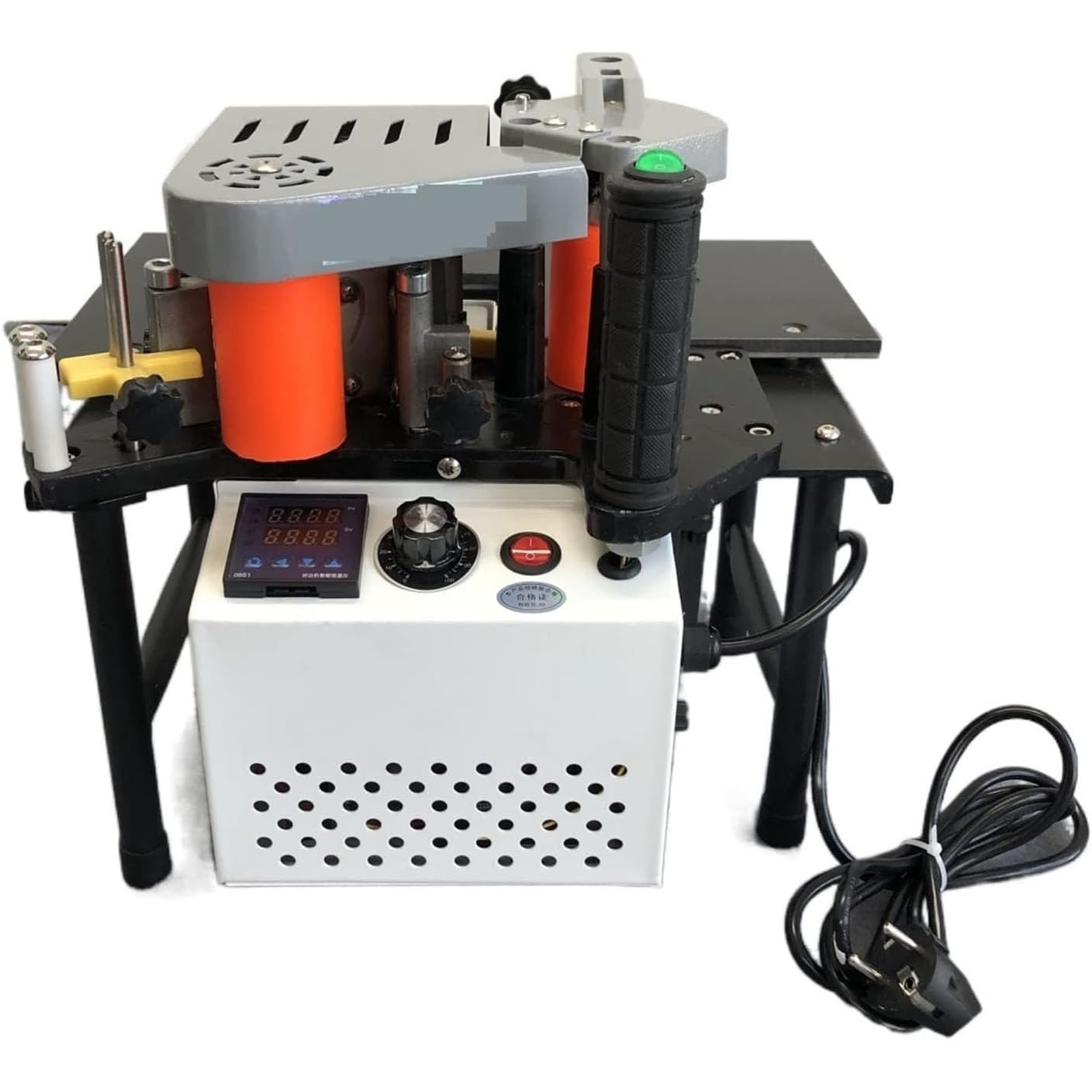 COYEUX Bordatrice Manuale per Legno da 1200 W, Doppio incollaggio Laterale, con Controllo della velocità 0-6 m/min Bordo Dritto Curvo, per Utensili per la Lavorazione del Legno