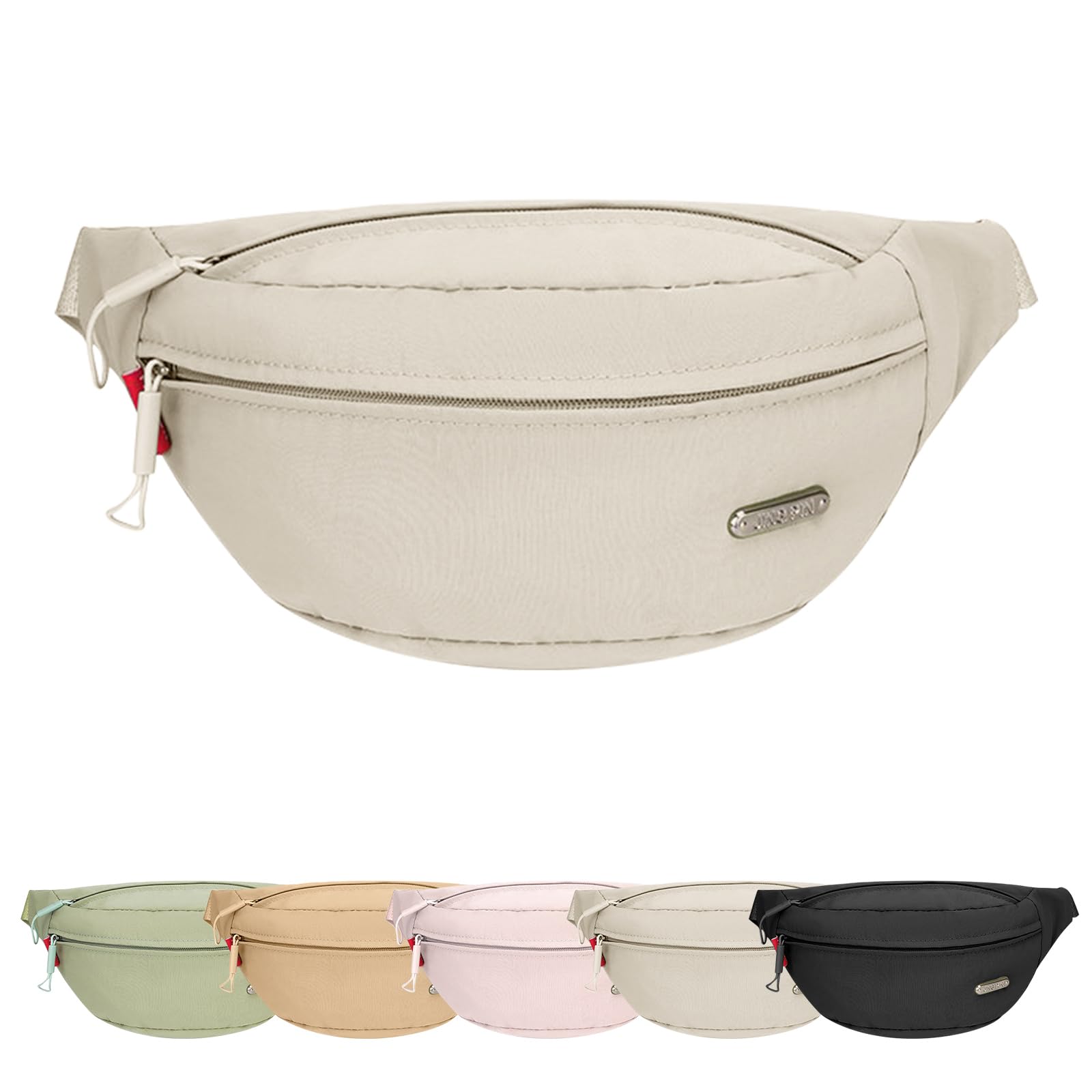Mayoii Lightweight Bum Bag for Travel Sport Hiking Stylish Bumbags for Ladies and Bumbags for Men Water Resistant Fanny Pack for Women Adjustable Waist Belt (1, White, One Size)