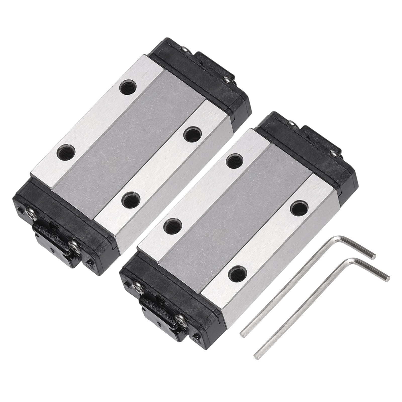 uxcell 2Pcs MGN9H Linear Bearing Sliding Carriage Block with Mini Guide and Wrench for 9mm Linear Motion Slide Rail Guide, 3D Printer, CNC Machine