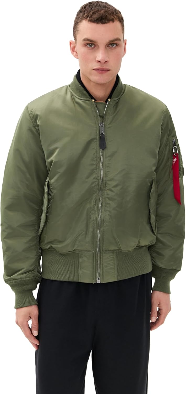 Alpha Industries Men's MA-1 Heritage Fit Flight Jacket, Sage, M