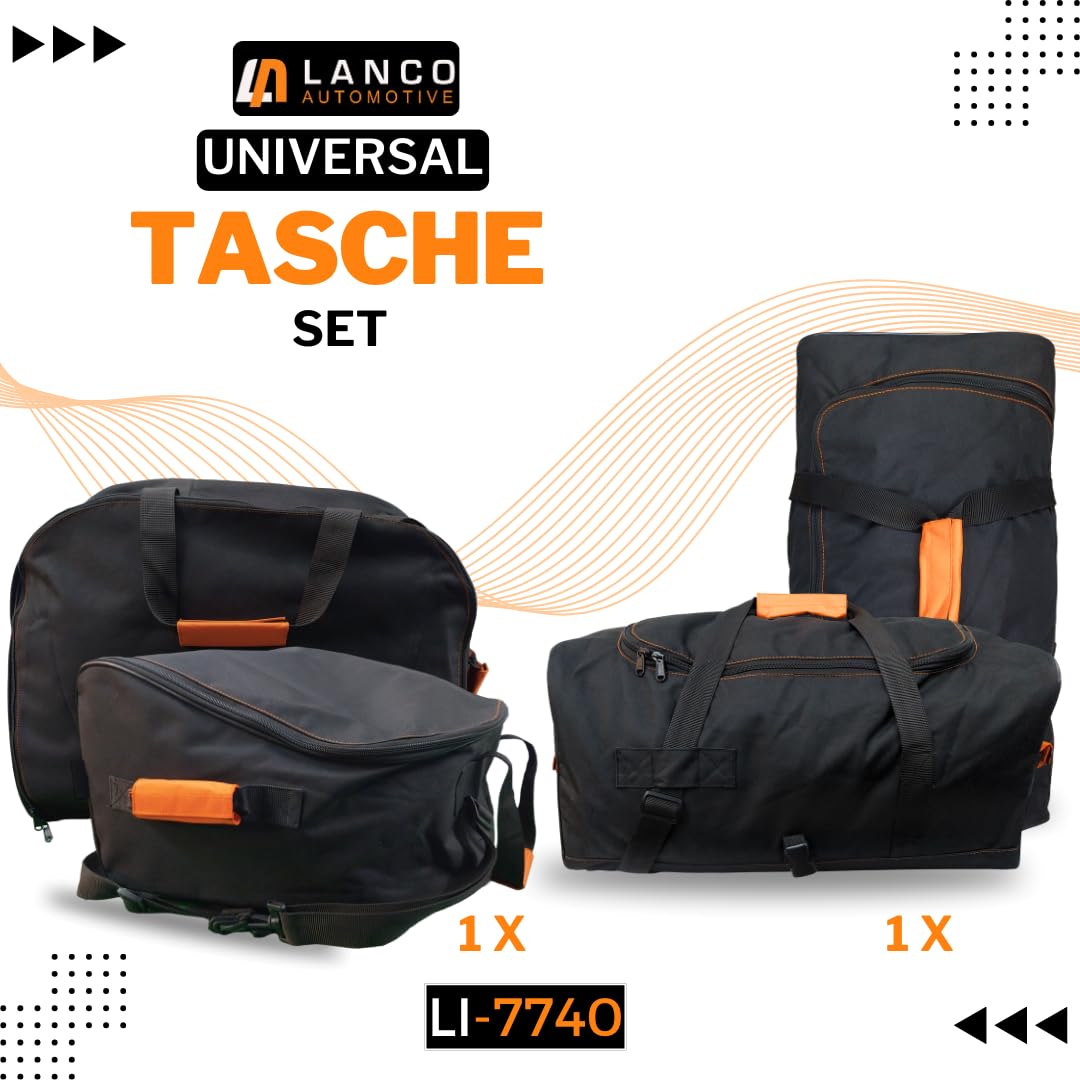 LANCO Dachbox Taschen Set - 49x60x30cm & 60x35x30cm - Robuster Organizer | Dachboxtaschen mit Klick-Befestigung, Tragegriff & Reißverschluss. Als Rucksack oder Reisetasche im Auto verwendbar.