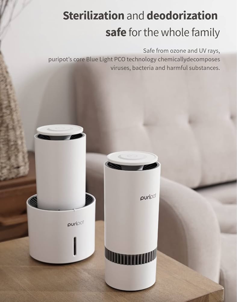 『軽量・コンパクト』Puripot 空気清浄機 『新品未開封』 最大40％OFF!!フィルターなしでお手入れ不要！超軽量小型空気