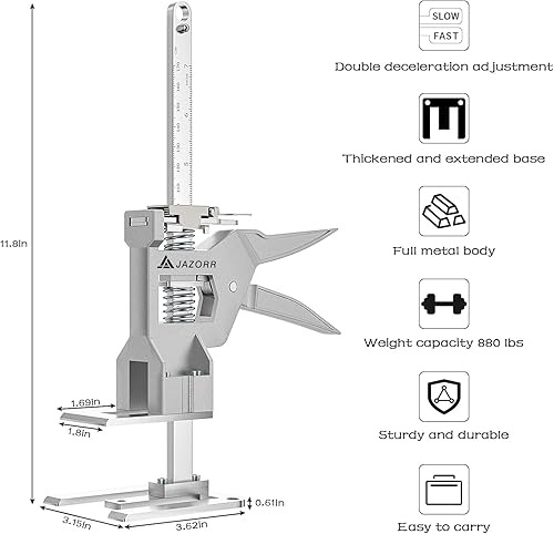 Miniatura 5 de 2 piezas de metal de ahorro de trabajo, soporte de carga de 880 libras, dispositivo de elevación multifunción de ajuste de altura, herramienta de