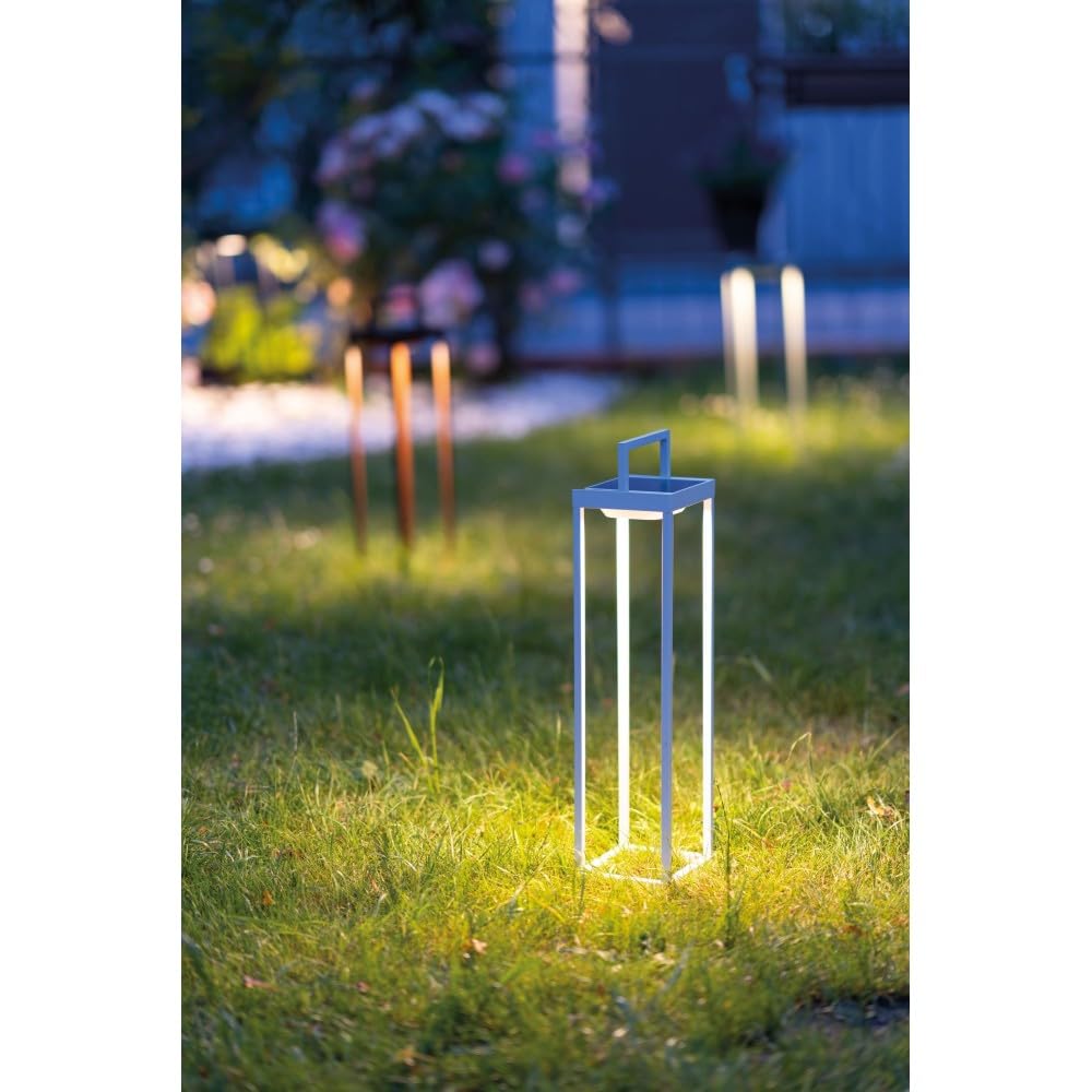 Zafferano Latarnia solarna 2 LED, 37,3 cm, lampa stołowa o mocy 2 W, akumulator i czujnik zmierzchu, kolor czarny
