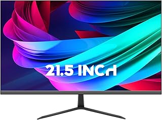 HTNZIR 21.5 Inch PC Monitor 1920 * 1080, Computer Monitor with HDMI VGA Interface, 5ms, 60Hz, Brightness 250 cd/m², Computer Screen for Laptop/PS3/PS4, Vesa Support.