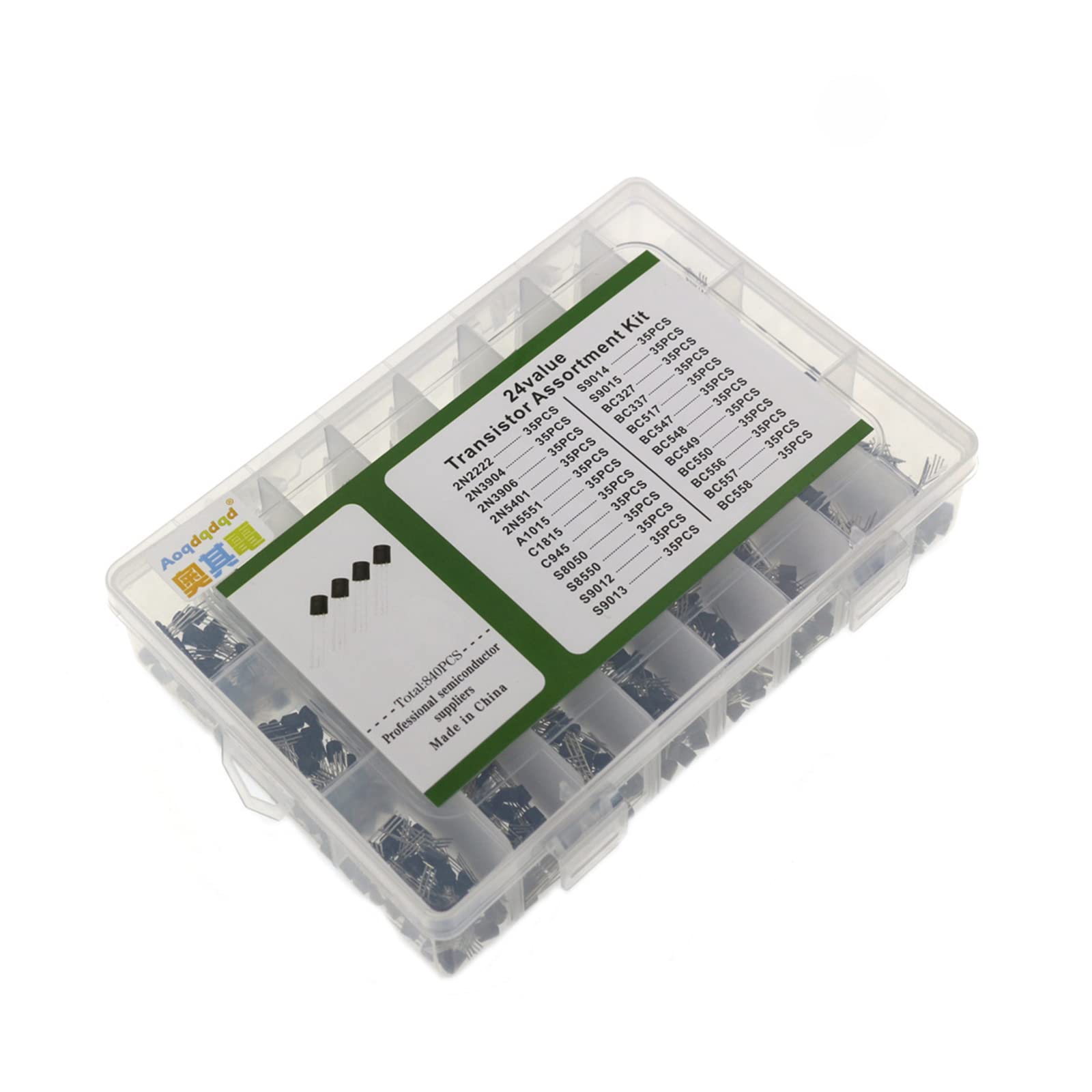 TO-92 Transistors 840-Piece TO-92 Transistor Assortment Kit - 24 Values ...