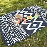 ODESUN Picnic Blanket Waterproof 80'x60' Large Outdoor Picnic Blanket Foldable Picnic Blankets Black Pattern Thicker Machine Washable Beach Blanket Waterproof Picnic Mat Portable for Picnics, Camping