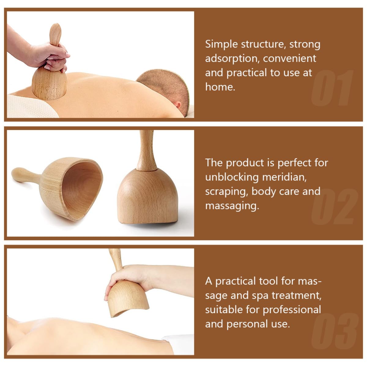 Outanaya Massaggiatore Gua Sha a Forma di Tazza 2 Pezzi in Materiale Resistente per Coppettazione e Massaggi Linfodrenanti, Strumenti per Massaggio Corpo Domestico e Professionale