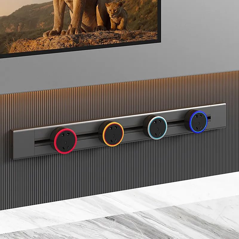 1 Metre Power Track with Movable Rail Sockets Useful for Kitchen, Office and Home