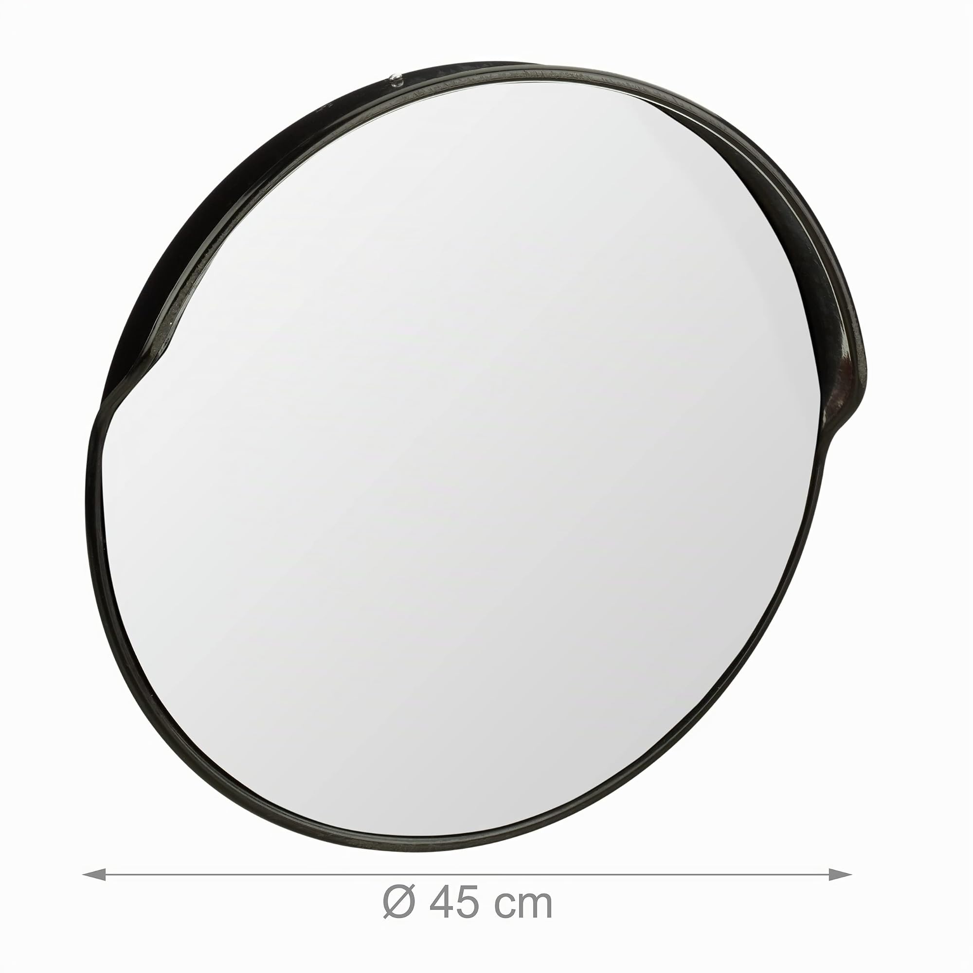 relaxdays 10028416_46 Miroir de Circulation 45 cm, Professionnel, résistant aux intempéries, Solide, intérieur et extérieur, Noir