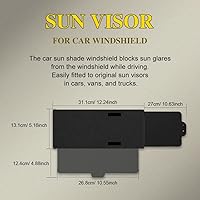 Vista 2 de Extensión de Visera Solar Polarizada para Automóvil con Lente de PC y Parasol Lateral, Visera Antirreflejo para Parabrisas - Universal para la Negro