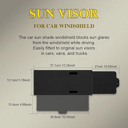 Miniatura 9 de Extensión de visera solar para automóvil, extensor de visera universal, visera ajustable para automóvil, visera antirreflejo, extensión de visera