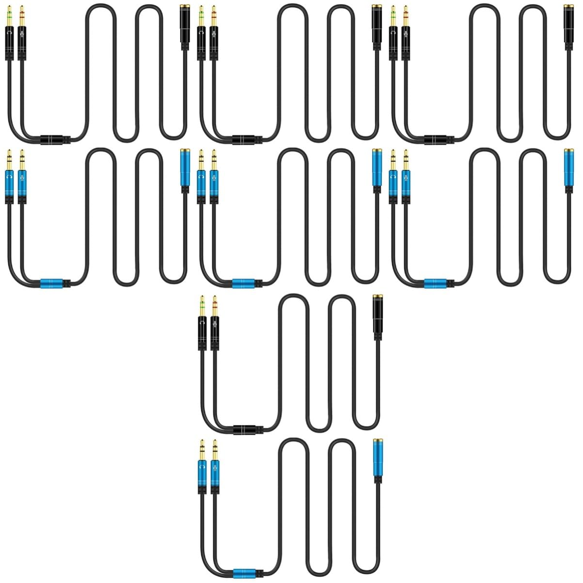 Hemobllo 4sets 3 5mm Splitter Mic Kabel Kopfhörer Port Kabel Für Kopfhörer Ports Audio Zubehör Für Computer 2 Stücke * 4