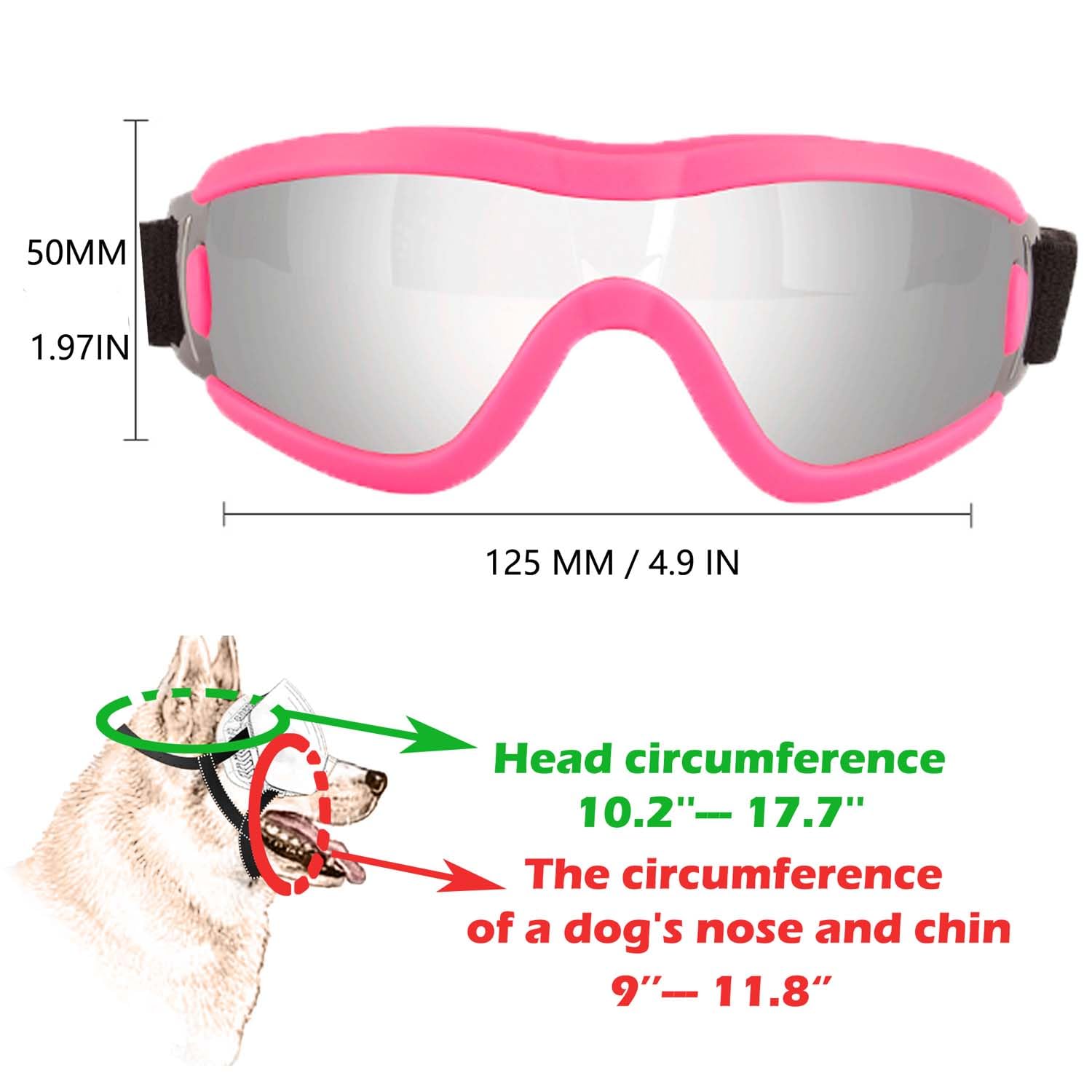 Medium Dog Sunglasses with Adjustable Strap UV Protection, Winproof Puppy Sunglasses - Image 3