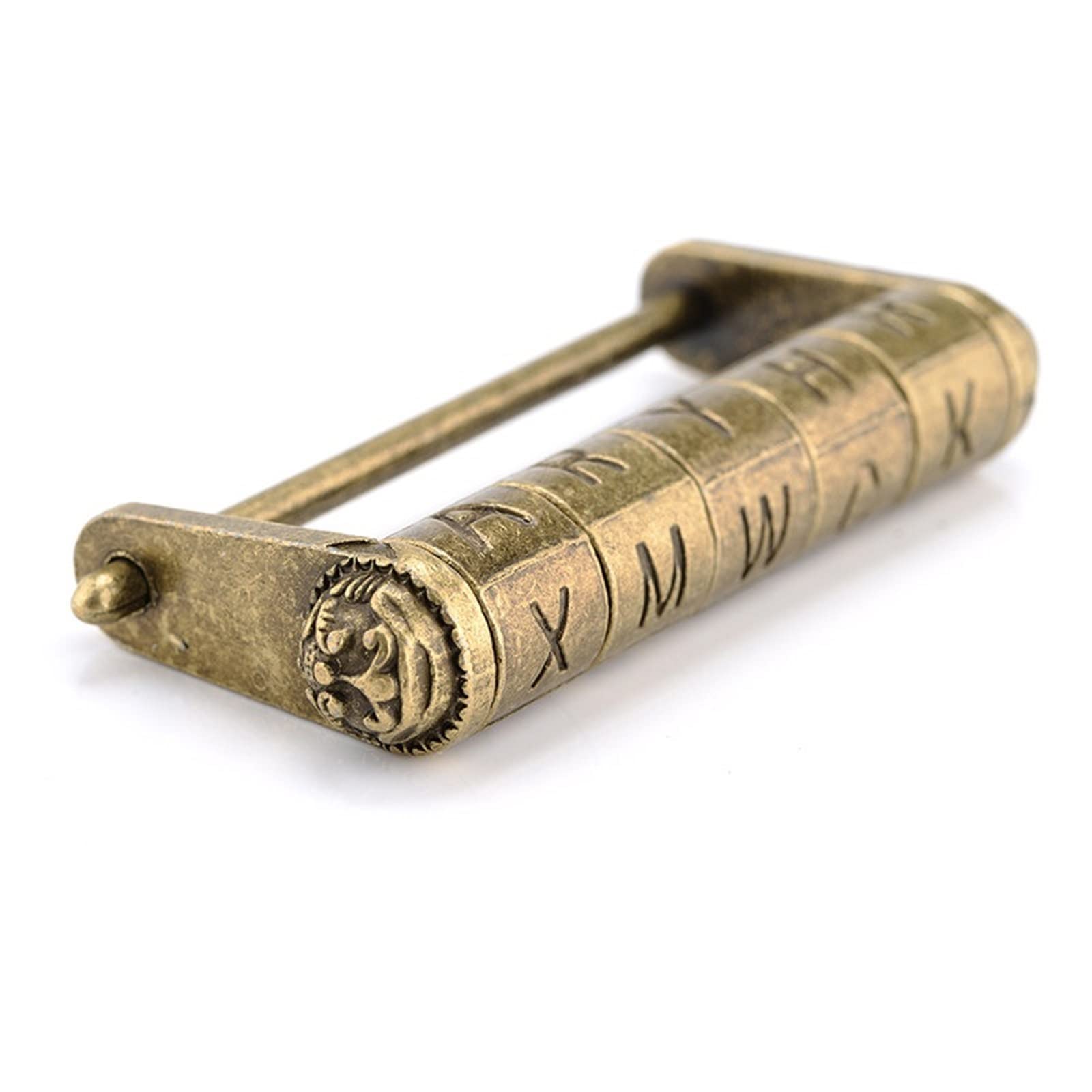Candados con código, candado de código, candado, candado de combinación Retro de Bronce Antiguo, candado con contraseña de aleación de Zinc de 5 Letras for cajón de Maleta de Madera, 1 Pieza