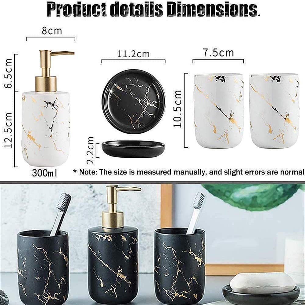 Set Accessori Bagno 4 Pezzi Viola - Moderno Con Dispenser Sapone, Portaspazzolino, Portasapone E Tazza | Regalo Casa - 4