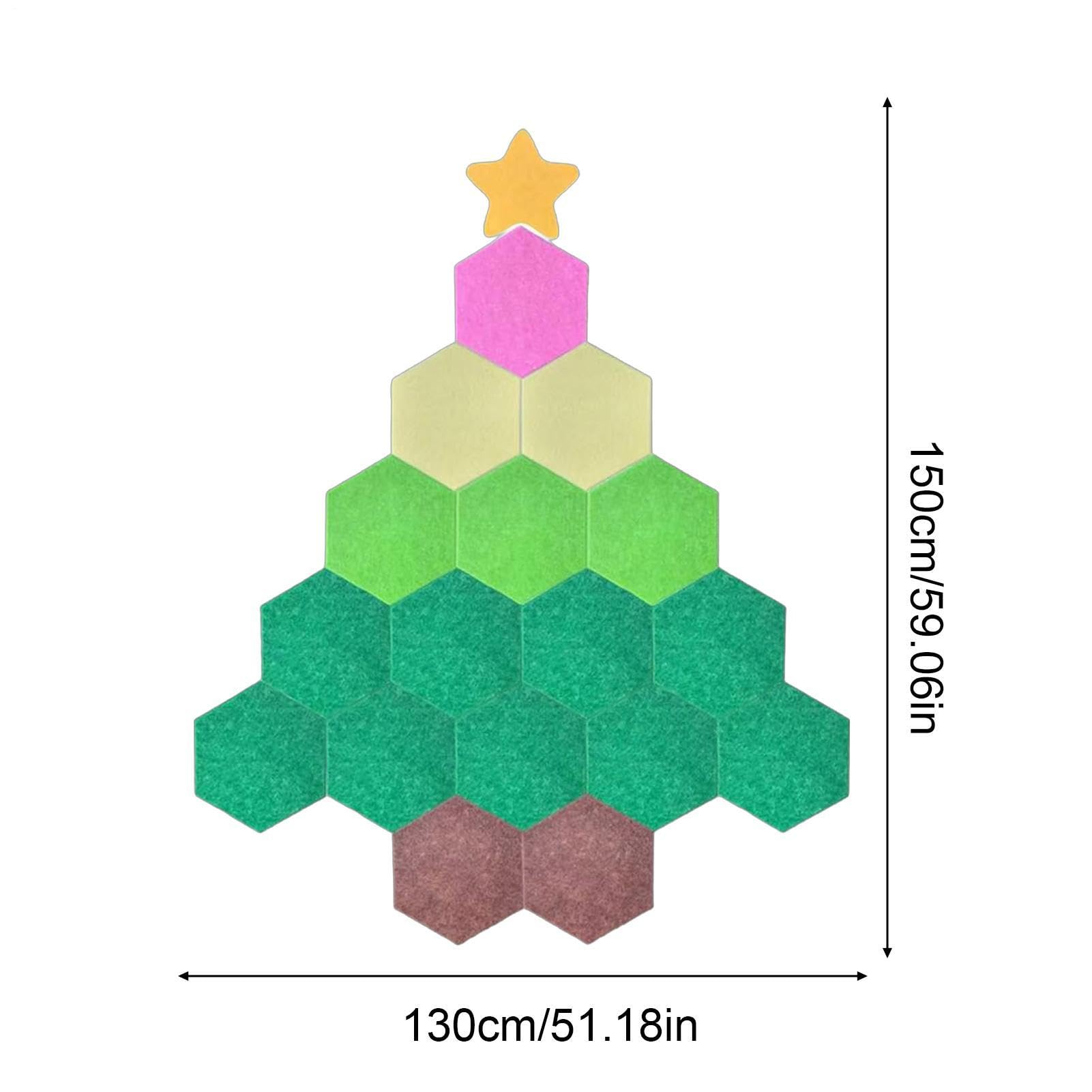 Filcowa choinka na ścianę 130 x 150 cm świąteczna dekoracja ścienna
