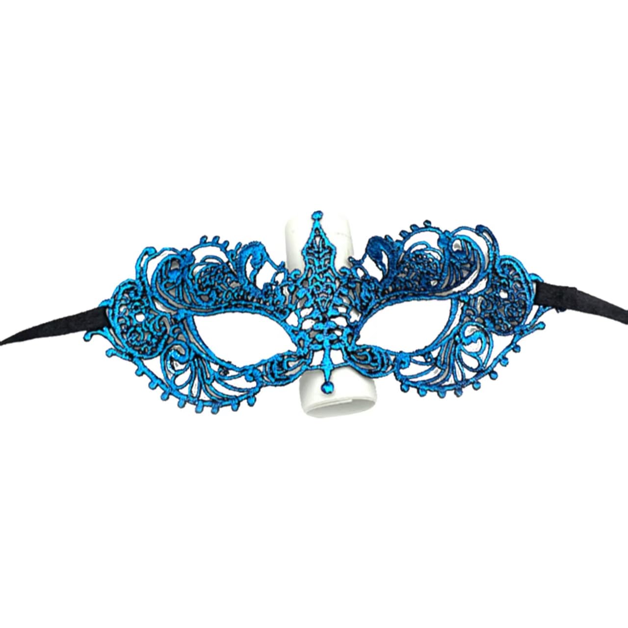 1Pc Blue Mysterious Fun Lace Masks for Masquerade Proms, Masquerade Mask for Women, Lace Eye Mask for Couples, Mysterious Venetian Costume Ball Masks for Party, Halloween Carnival ﻿