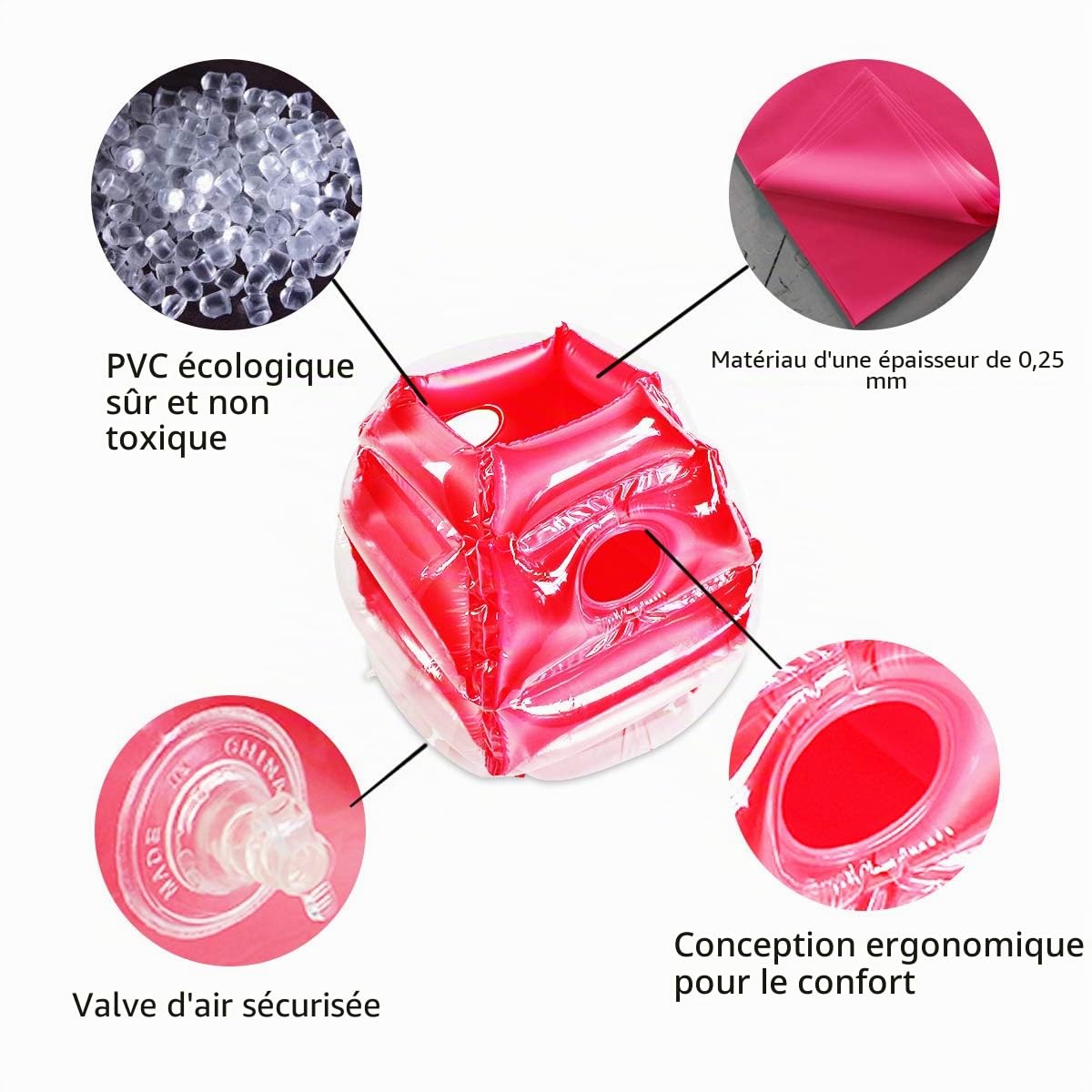 SUNSHINEMALL Lot de 2 balles Pare-Chocs, pour Enfants, Adultes, Patio, Aire de Jeux, pelouse, Grands Jouets gonflables pour l'été et l'extérieur, Rouge et Bleu, 60 cm