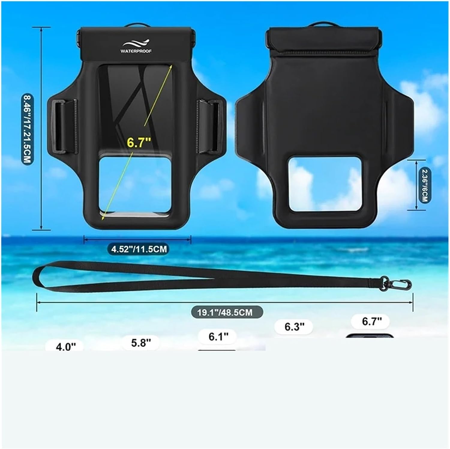 Armband Mobile Phone Waterproof Pouch Swimming Surfing Diving Arm Bag(Pink)