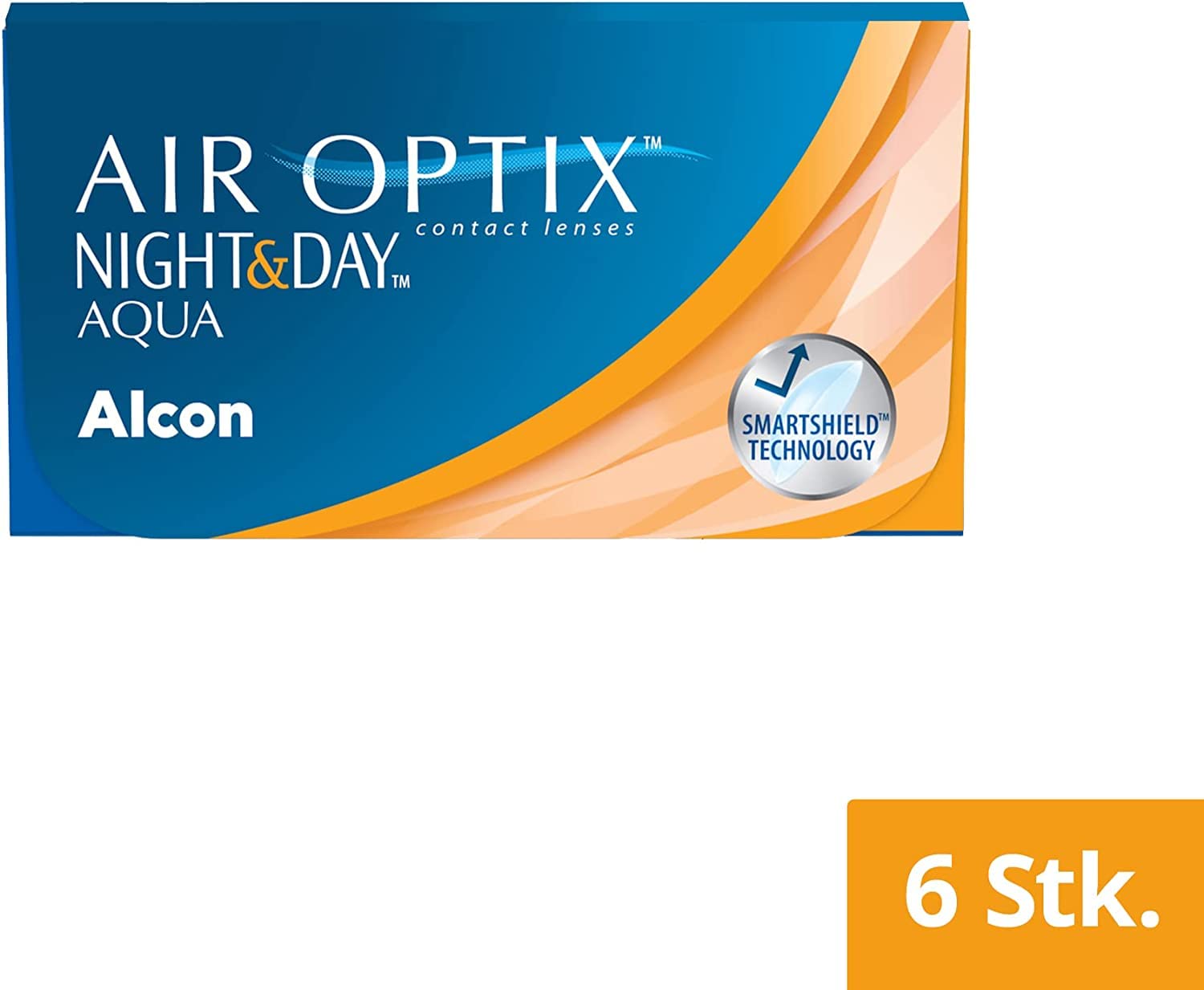 Air Optix Night & Day Aqua Monatslinsen | 6 Stk | BC 8.6 mm | -08.50 dpt | Weiche Monats-Kontaktlinsen für Tagesanbruch mit einem Basisradius von 8,4 mm und einem Durchmesser von 13,8 mm