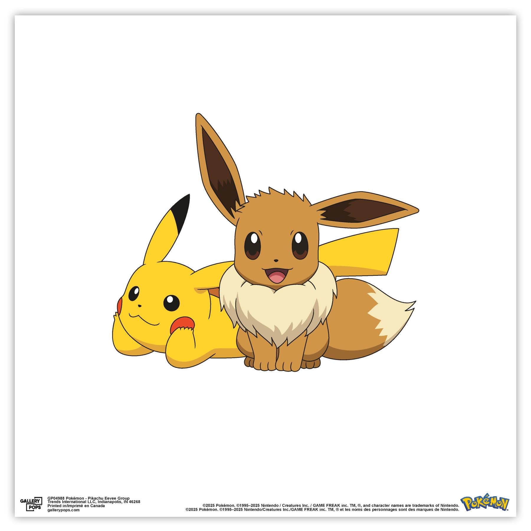Amazon.com: Gallery Pops Pokémon - Pikachu Eevee Group Wall Art