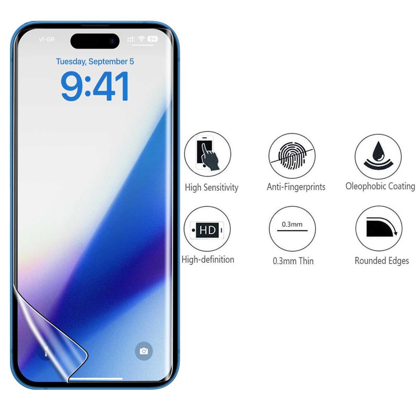 Vaxson - Pellicola protettiva per schermo compatibile con Elephone S7, ultra HD, in vetro temperato, non in TPU, flessibile, confezione da 4
