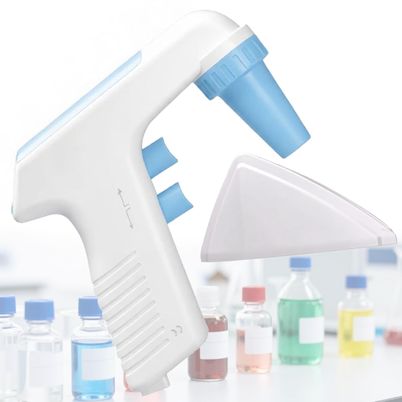 Controlador de pipetas motorizado – Dispositivo de llenado ajustable (6 velocidades) para pipetas de 0,1 a 100 ml; bomba electrónica digital con soporte para laboratorios y centros educativos