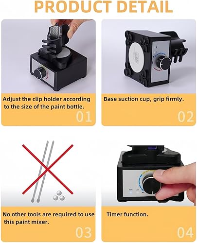 Miniatura 4 de Mini mezclador de vórtice, manos libres, ajuste de 3 velocidades, máquina agitadora de pintura modelo DIY para esmalte de uñas, pintura acrílica