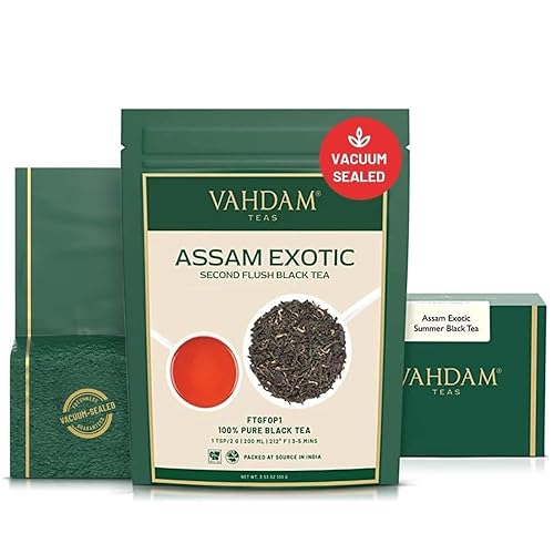Exóticas hojas de té de Assam con puntas de oro imperial, cosecha, té negro - malteado Imperial, Rico Y sabroso (50 tazas), hojas sueltas té