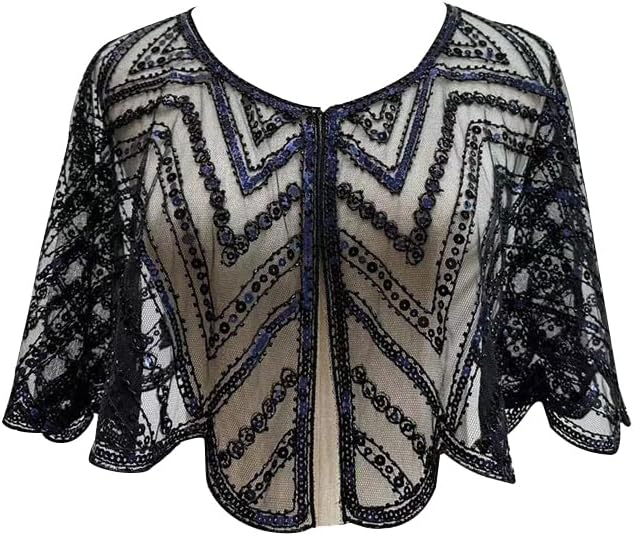 1920s Shawl Evening Shawl Bridal Wrap Handmade Sequin Beaded Shawls And Wraps For Evening Dresses Wedding Party Etc - Image 7