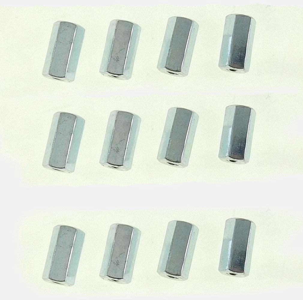 12 Pack 8-32 X 5/8 Long Hex Coupling Nut with Zinc Plate 547600