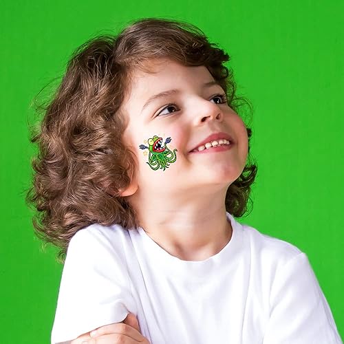 Miniatura 10 de ArtCreativity Tatuajes temporales espaciales para niños, paquete a granel de 144 tatuajes en varios diseños, tatuajes no tóxicos de 2 pulgadas,