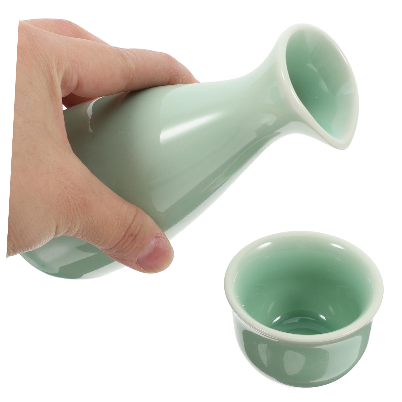 Hohopeti 1juego Sake Cerámico Japonés Con Calentador y Tazas De Porcelana Para Reuniones Sociales Mantiene Del