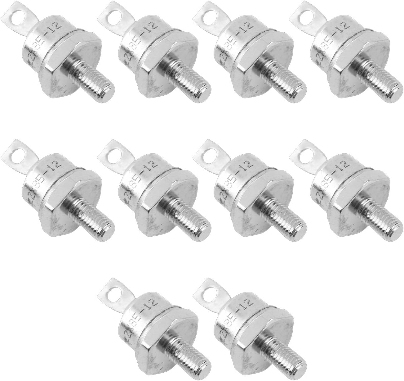 Rectifier Diodes, 10PCS Stud Mount Diode Set Chassis Mount Power Rectifier Diodes for Engine Generator Alternator Repair (ZX85-12 Negative Pole)