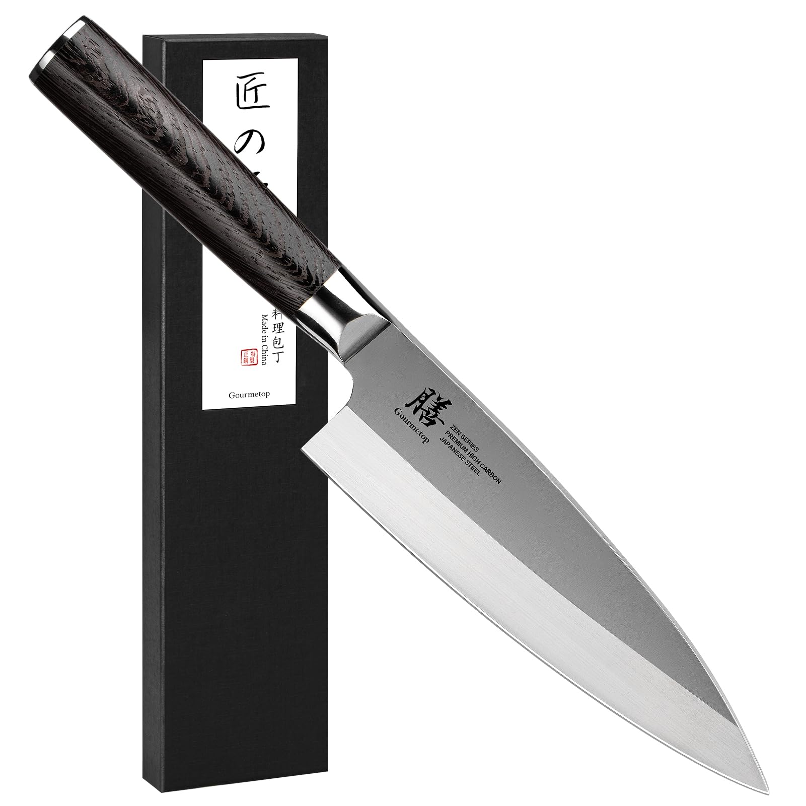 Amazon.co.jp: Gourmetop 出刃包丁 魚 片刃 右手用 180mm ステンレス