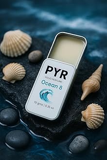 PYR Solid Perfume for Wax Men & Women | Ocean 8 Long-Lasting & Strong Fragrance | Non-Greasy & Travel-Friendly | Perfect for Date Night & Gifting | 10g