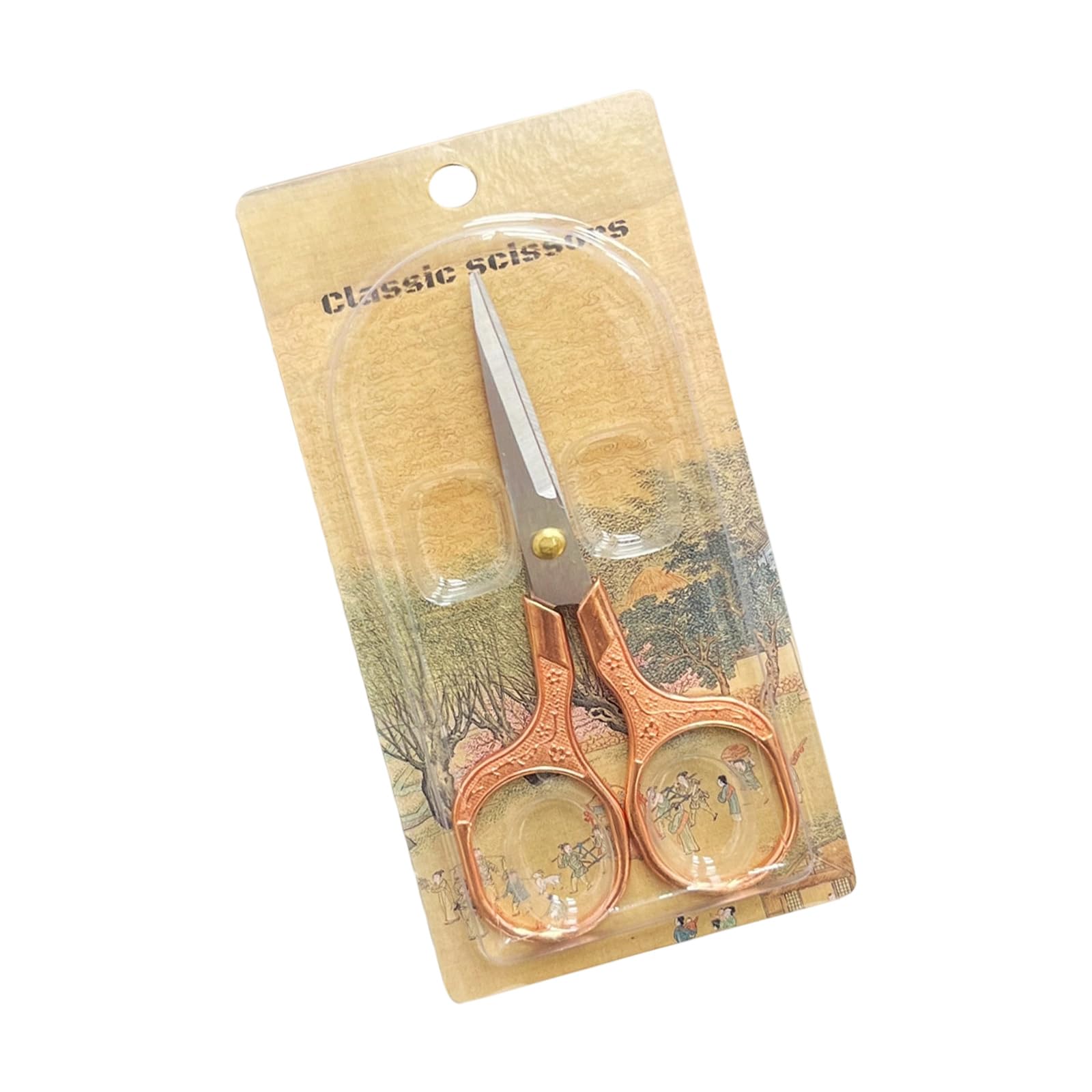 Scissors Sharpened Decorative Floral Pattern Ergonomic Mechanism Household Scissor