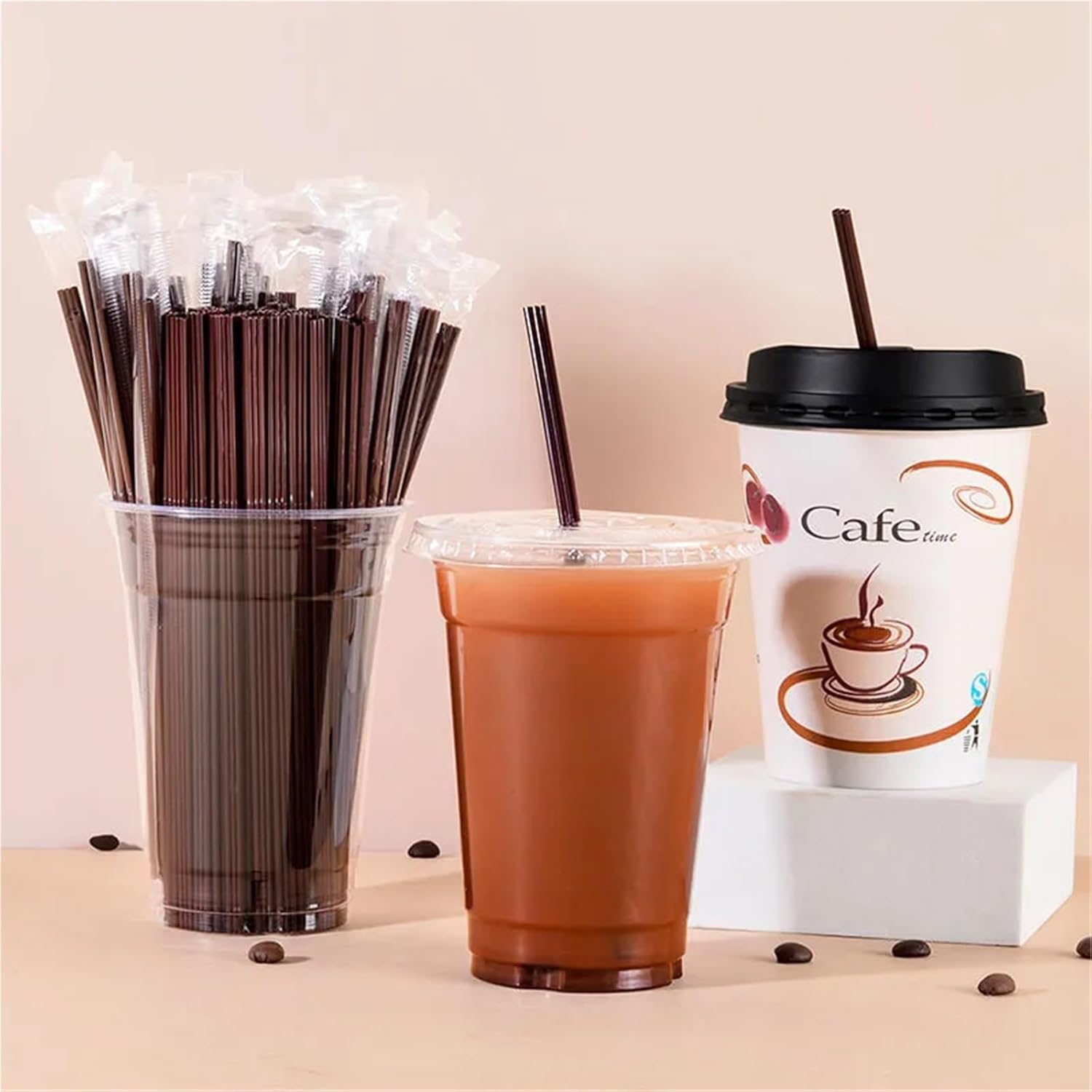 Stir Sticks For Coffee Bar 1000PCS Disposable Three Hole Coffee Straw Stirring Rod For Hot Drinks Small Independently Packaged(Stirrer 19cm)
