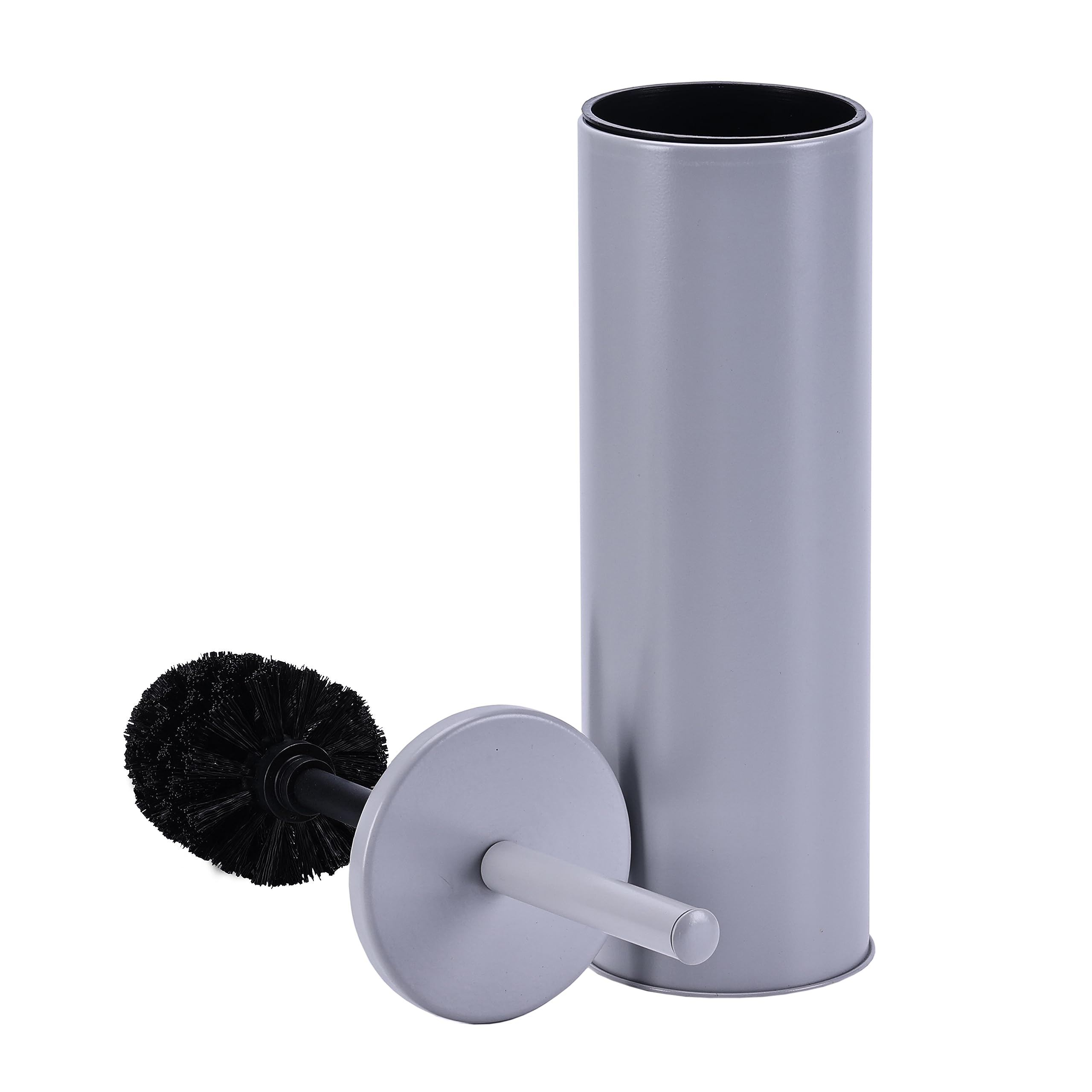 Deep & Sturdy Toilet Bowl Brush with Holder - Durable Scrubbing - Toilet Cleaners - Household Essentials - Bathroom Cleaner - Cleaning Supplies - Household Supplies, Matte Gray