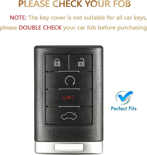 Miniatura 8 de OFFCURVE Funda protectora para llave de automóvil Cadillac SRX ATS ELR XTS 2010 2011 2012 2013 2014 2015 entrada sin llave control remoto accesorios