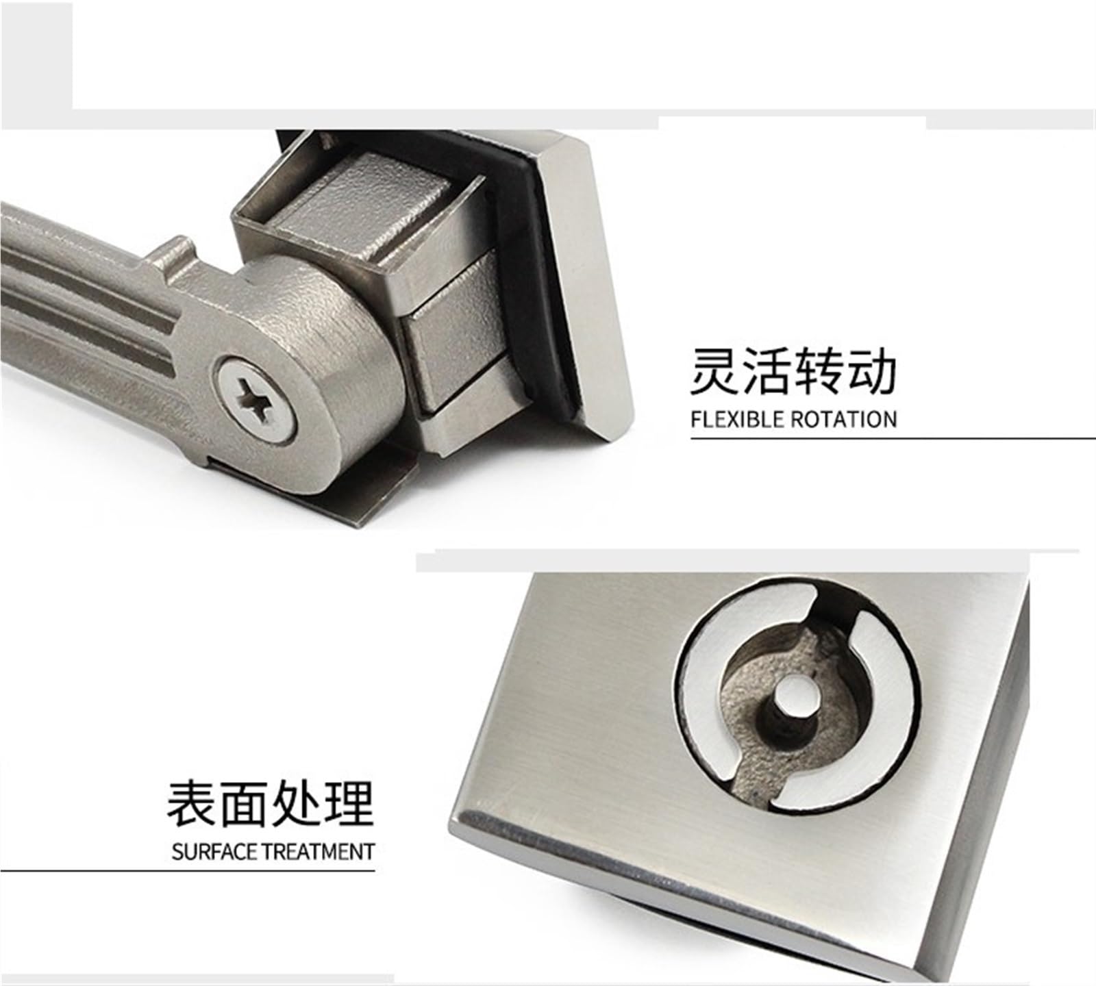 Cerradura de puerta de gabinete de caja de distribución cuadrada de acero inoxidable MS813, cerradura eléctrica for gabinete, 1 unidad(Stainless steel lock)